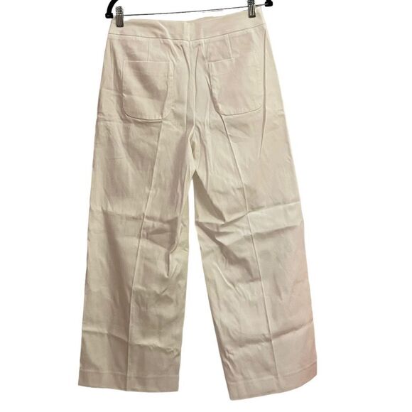 Everlane NWOT White Stretch High Waist Wide Leg Minimalist Neutral Trouser Pant - Picture 5 of 6